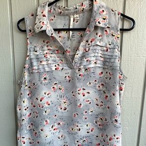 LC Lauren Conrad light blue floral blouse, size M